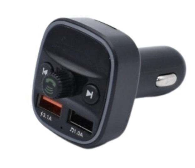 Modulator auto Q1 FM cu bluetooth 2 iesiri USB Negru